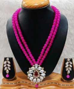 Women's Beaded Kundan Necklace Sets