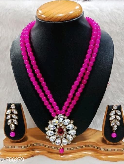 Women's Beaded Kundan Necklace Sets