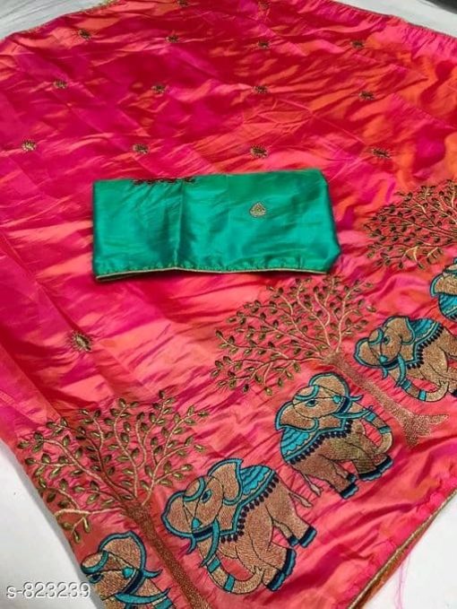 Aradhya Elegant Embroidery Silk Women's Sarees