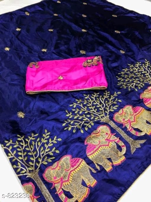 Aradhya Elegant Embroidery Silk Women's Sarees
