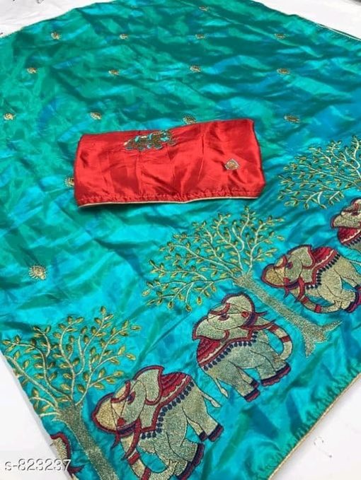 Aradhya Elegant Embroidery Silk Women's Sarees