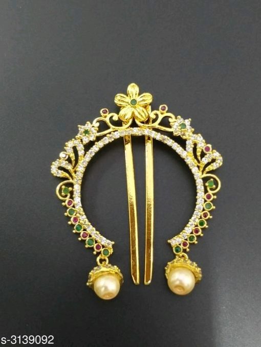 Elasticated Stone Adorned Brass Juda Pins