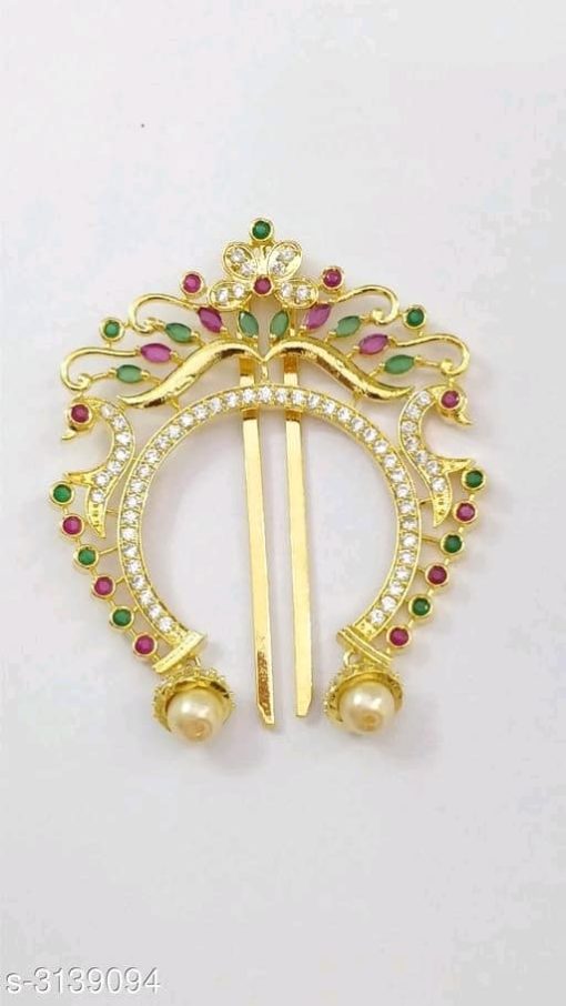 Elasticated Stone Adorned Brass Juda Pins