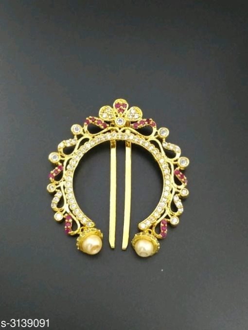 Elasticated Stone Adorned Brass Juda Pins