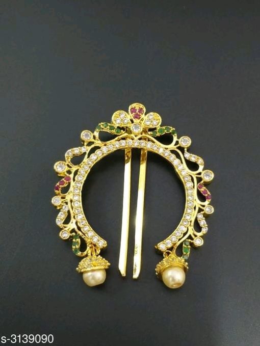 Elasticated Stone Adorned Brass Juda Pins