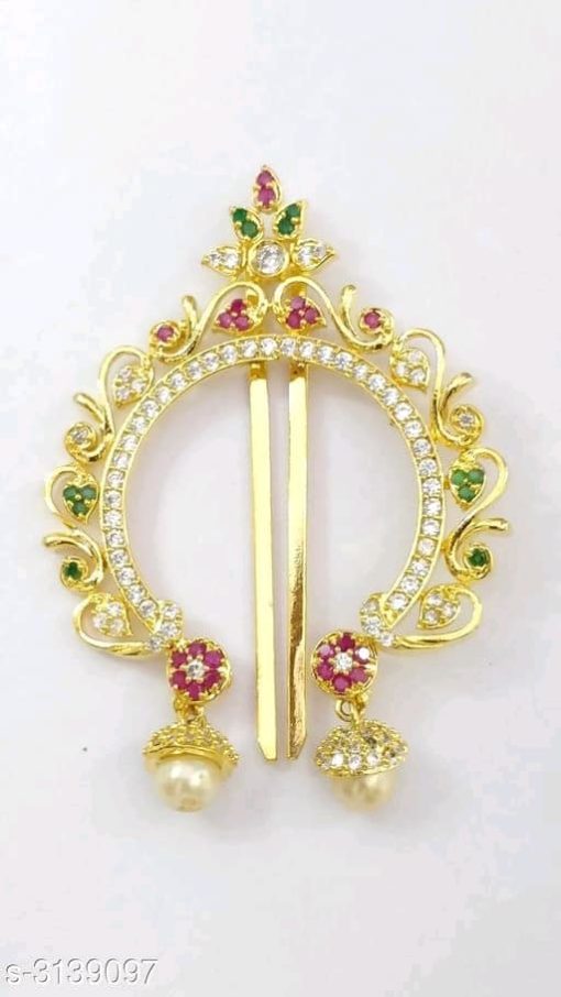 Elasticated Stone Adorned Brass Juda Pins