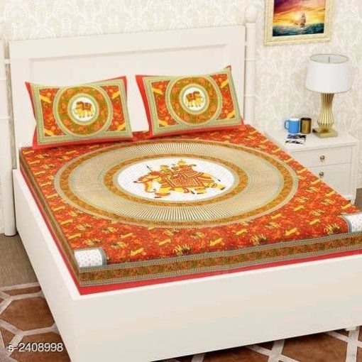 Blisskloud Artistic Cotton Printed Double Bedsheets
