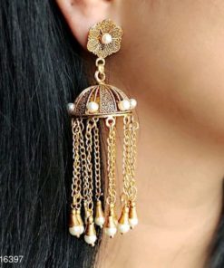 Pariza Alloy Stone & Beads Work Earring