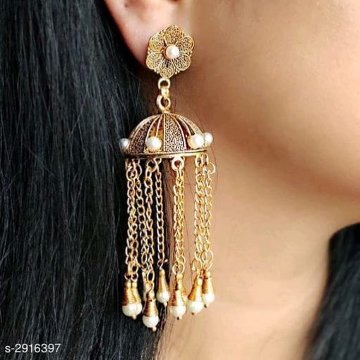 Pariza Alloy Stone & Beads Work Earring