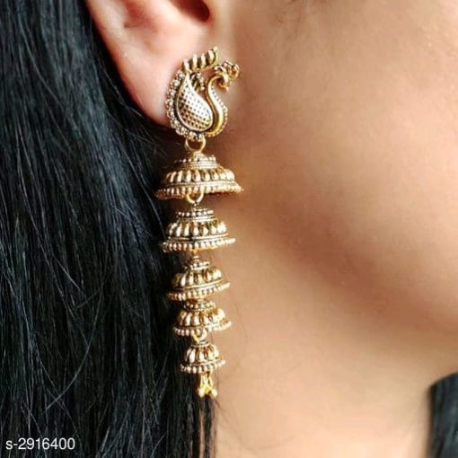 Pariza Alloy Stone & Beads Work Earring