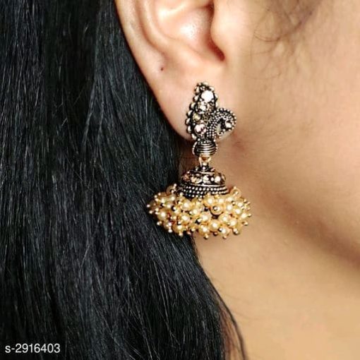 Pariza Alloy Stone & Beads Work Earring