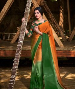 Dual Shade Crepe Saree